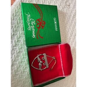 Gorham Christmas Treasures Santa Ornament YC1504 w/ Box & Pouch